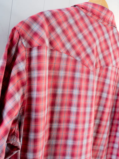 "WRANGLER" Plaid Short Sleeves Western Snap Shirt
