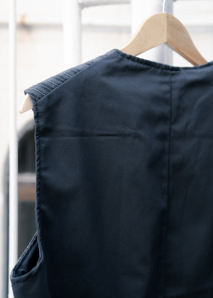 1950s French Striped Cotton Work Gilet