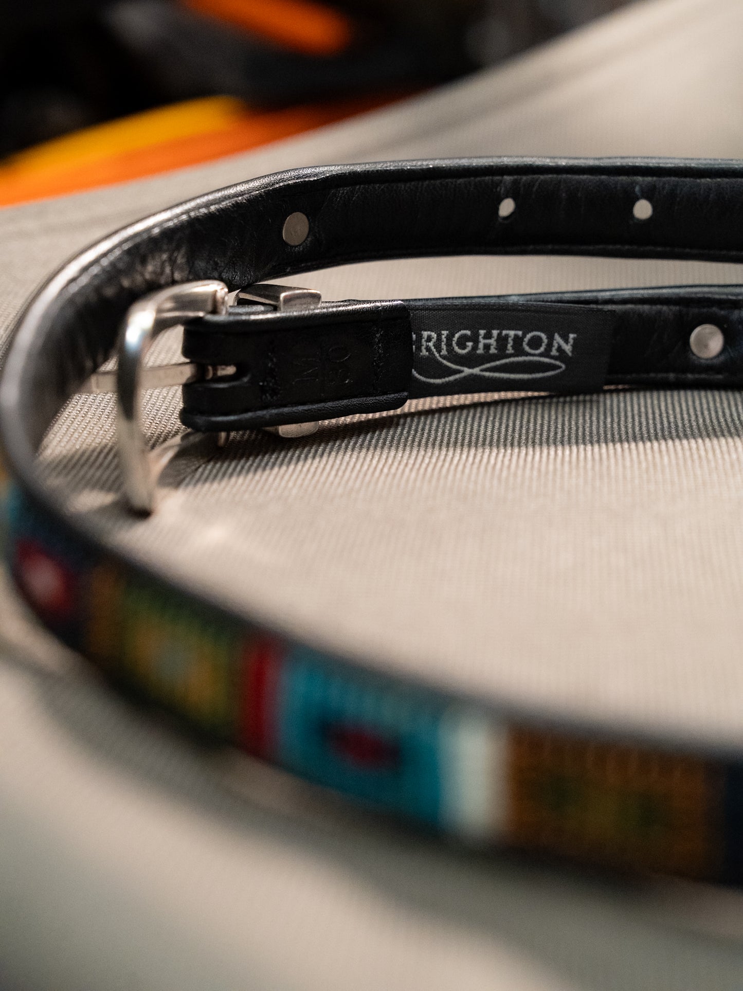 2000s "BRIGHTON" Q3501 Western Beaded Leather Belt