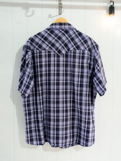 "WRANGLER" Plaid Short Sleeves Western Snap Shirt