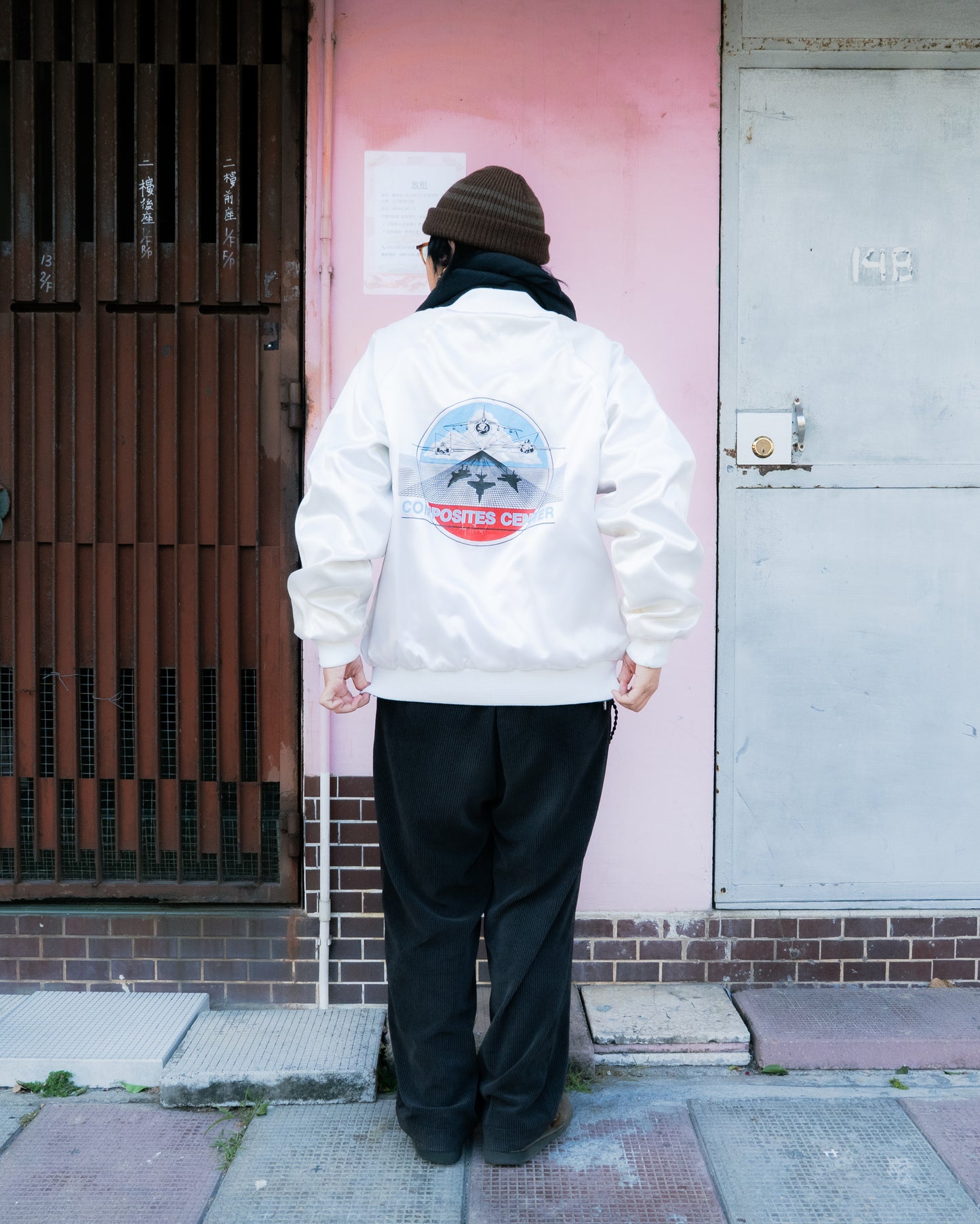 1990s "AUBUAN" MCDONNELL DOUGLAS Satin Jacket