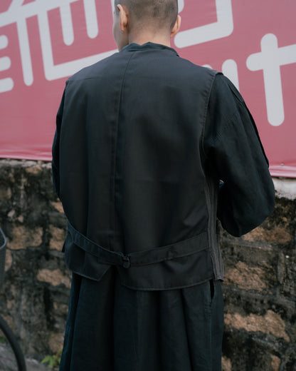 1950s French Striped Cotton Work Gilet