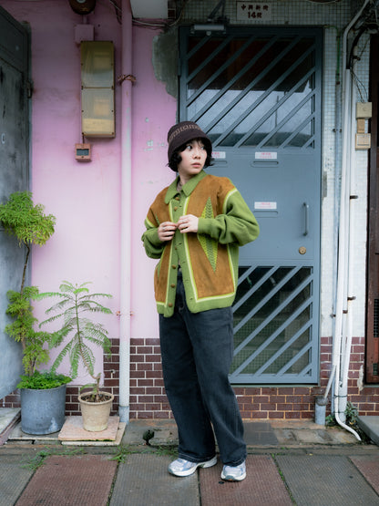 1960年代「BRENT」絨面革腈綸開襟衫