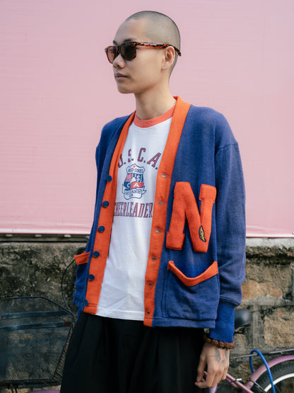 ~1970s "CollegeKnit" Letterman Virgin Wool Cardigan