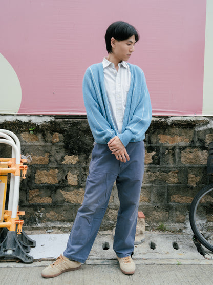 1960-70年代條紋厚針織紐扣開襟衫