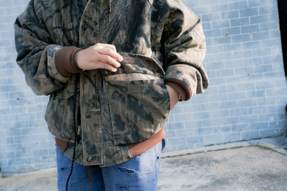 "DUXBAK" Tree Camo Hooded Bomber Jacket