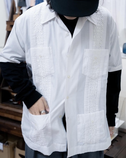 1980s "CASCADE" Guayabera Short Sleeve Shirt