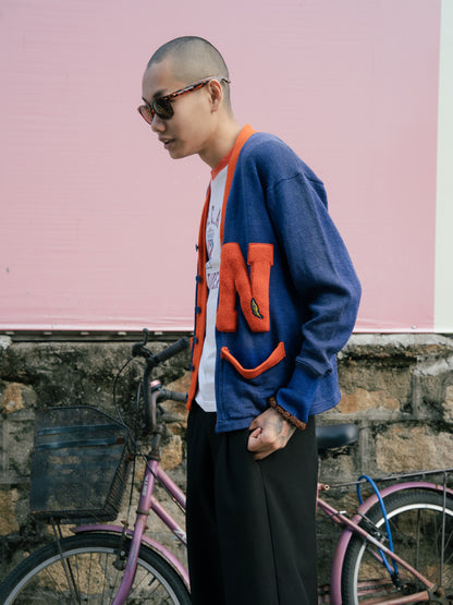 ~1970s "CollegeKnit" Letterman Virgin Wool Cardigan