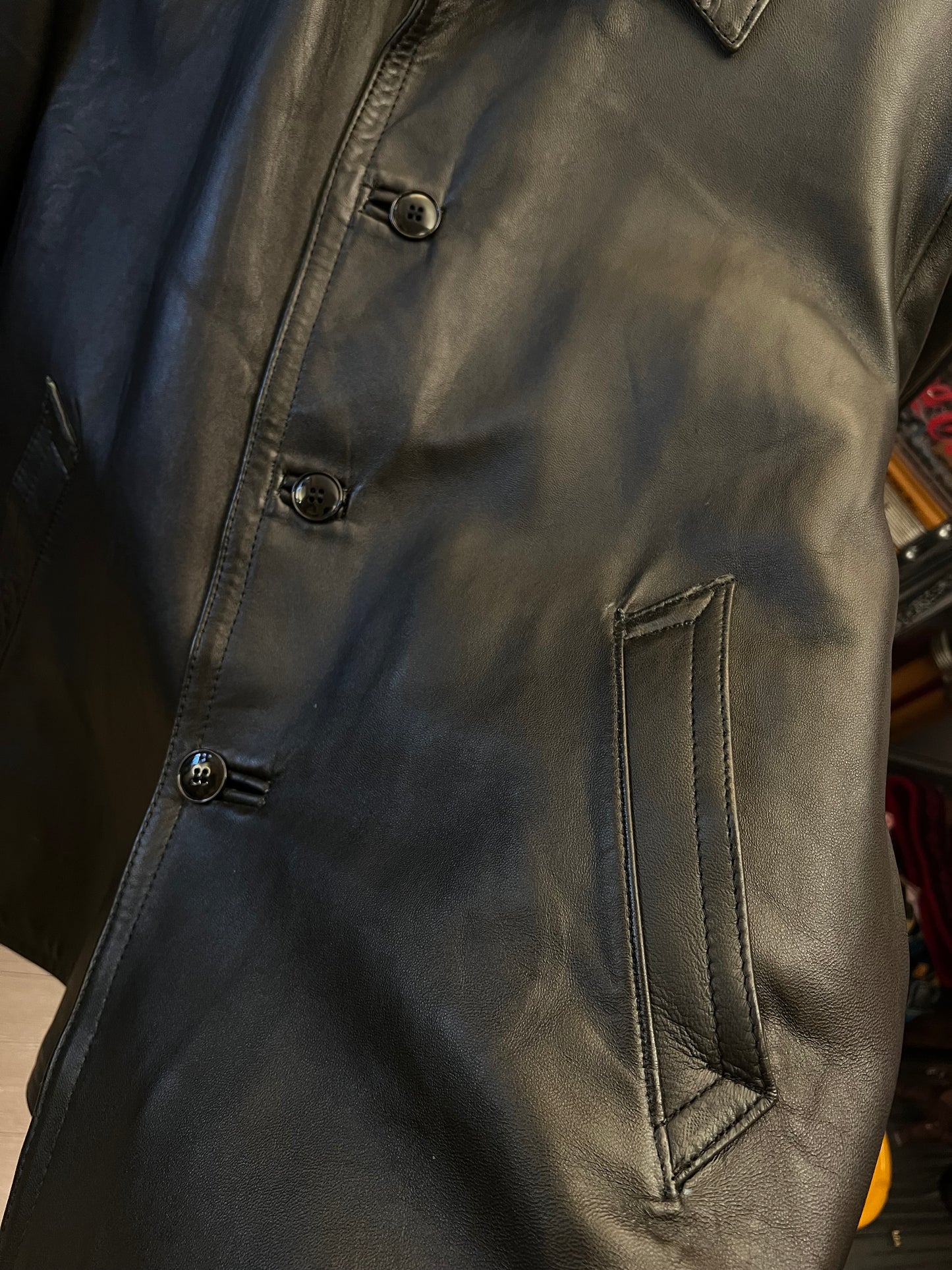 1970's French EDF Leather Jacket - Black