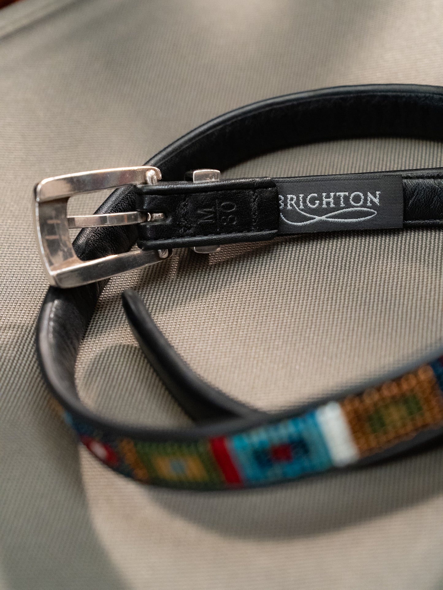 2000s "BRIGHTON" Q3501 Western Beaded Leather Belt