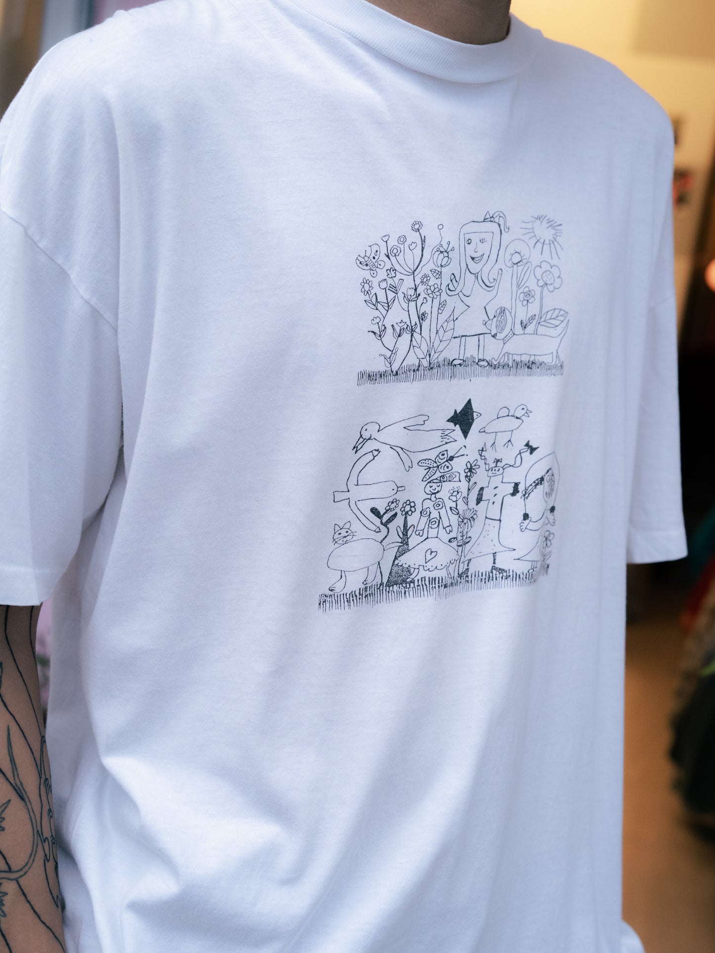 "Emilis Sandrini" Doodle Print Tee