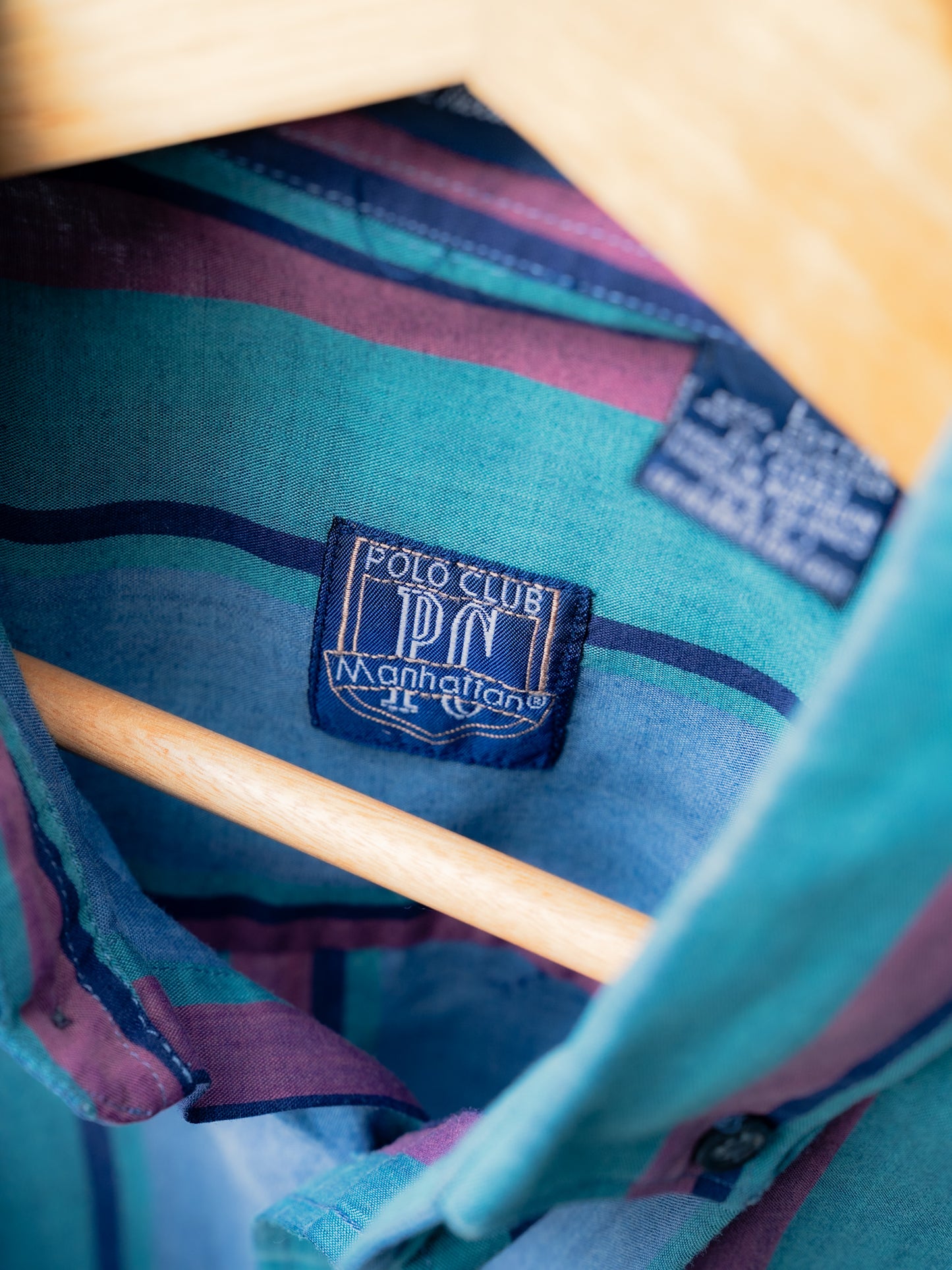 "POLO CLUB MANHATTAN" Striped Short Sleeves Button-Down Shirt"