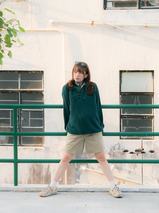1990s "LANDS' END" Henley Knit Sweater