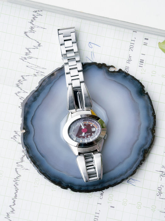 1998 SEIKO ALBA AKA Purple Wine V782-5A40 Quartz Watch
