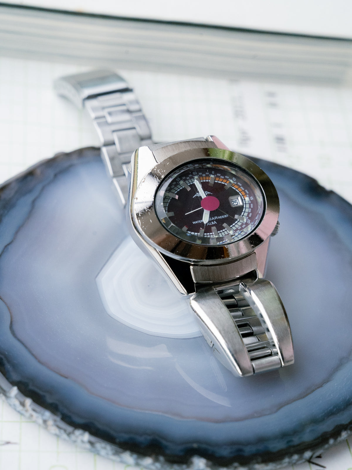 1998 SEIKO ALBA AKA Purple Wine V782-5A40 Quartz Watch