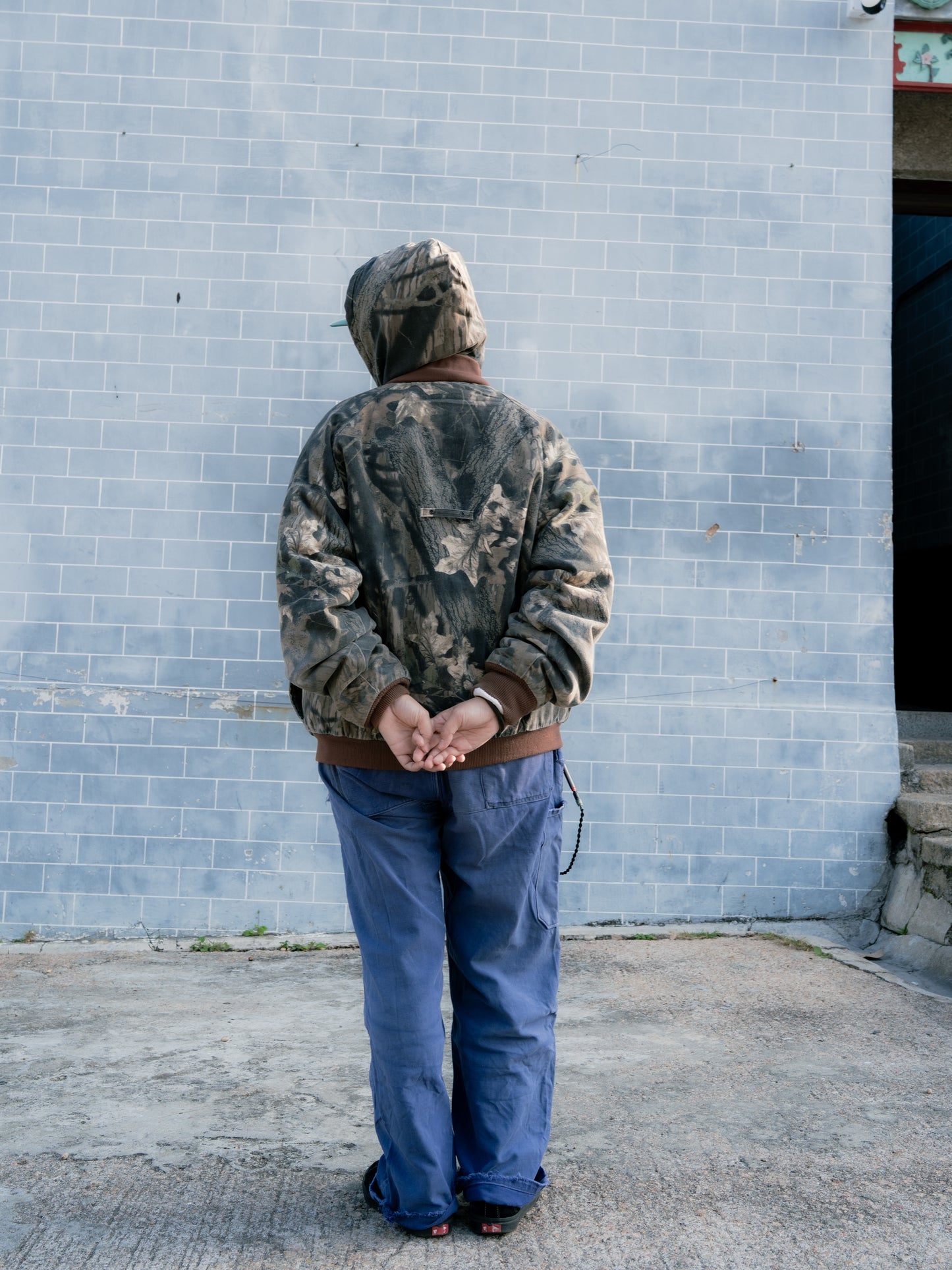 "DUXBAK" Tree Camo Hooded Bomber Jacket