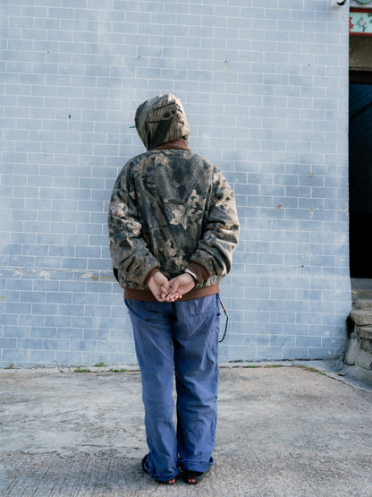 "DUXBAK" Tree Camo Hooded Bomber Jacket