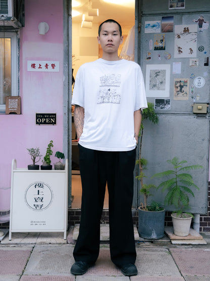 "Emilis Sandrini" Doodle Print Tee tree