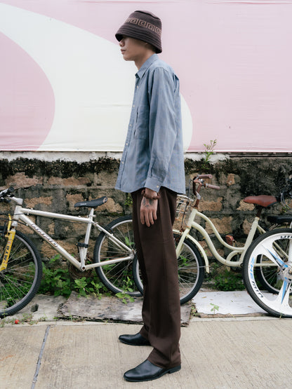 “DOMANI”隱形格紋襯衫