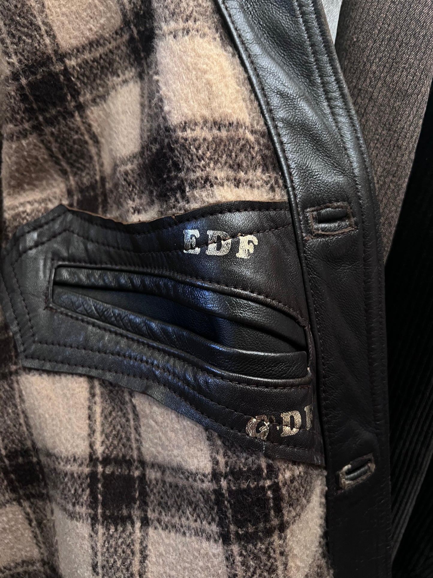 1970's French EDF Leather Jacket - Dark Brown