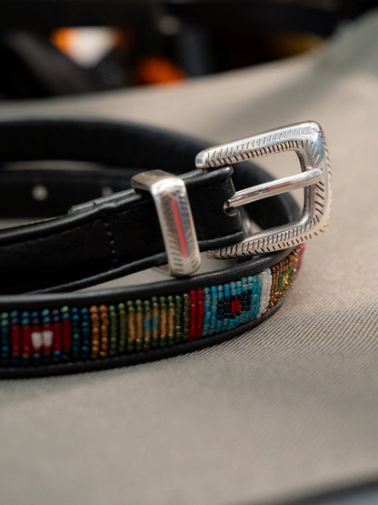 2000s "BRIGHTON" Q3501 Western Beaded Leather Belt