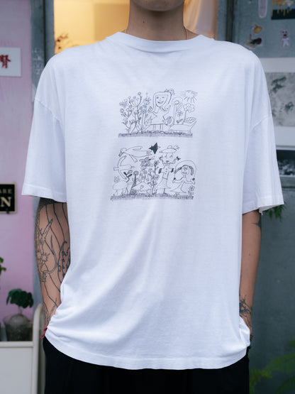 "Emilis Sandrini" Doodle Print Tee tree