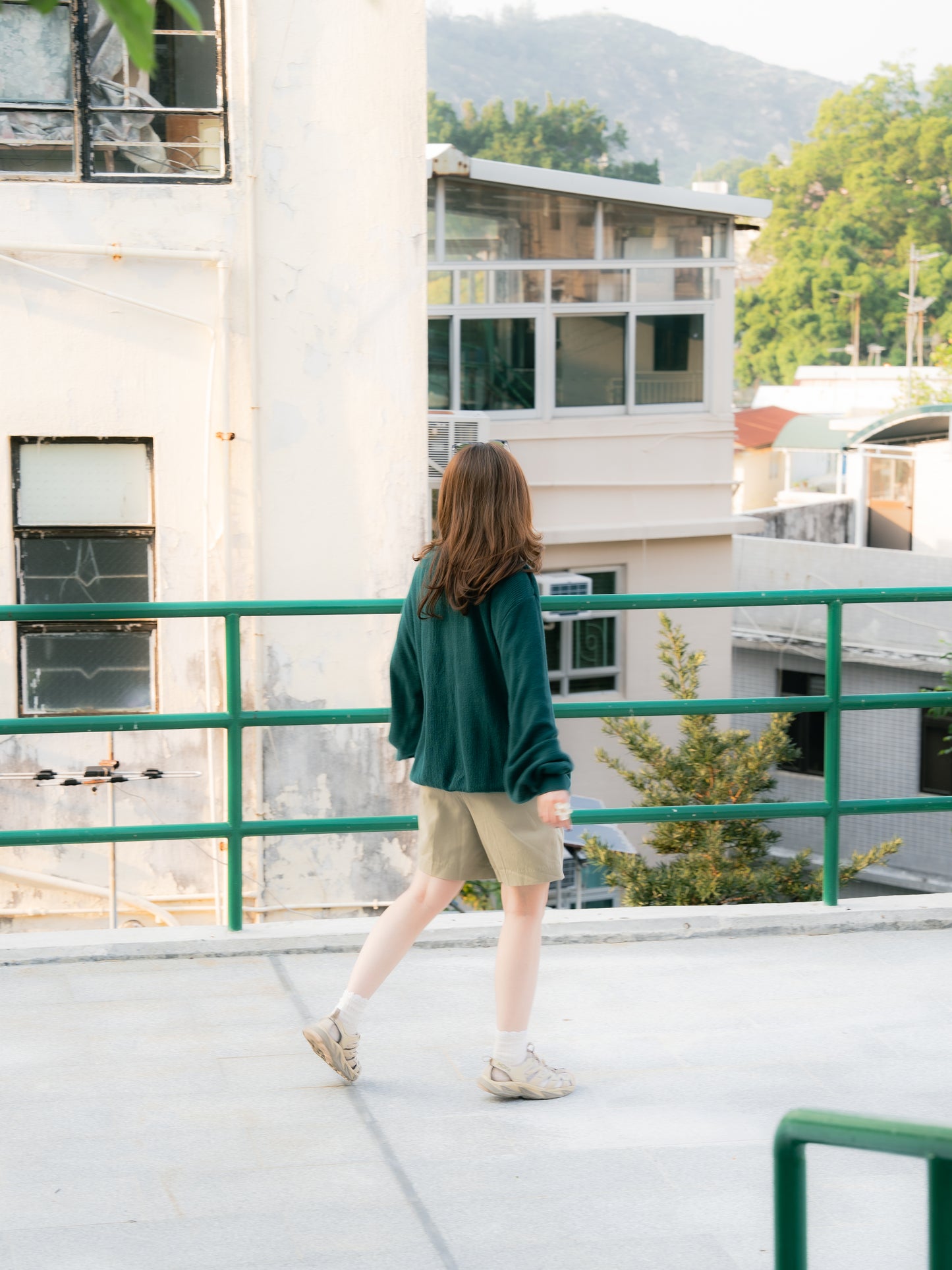 1990s "LANDS' END" Henley Knit Sweater
