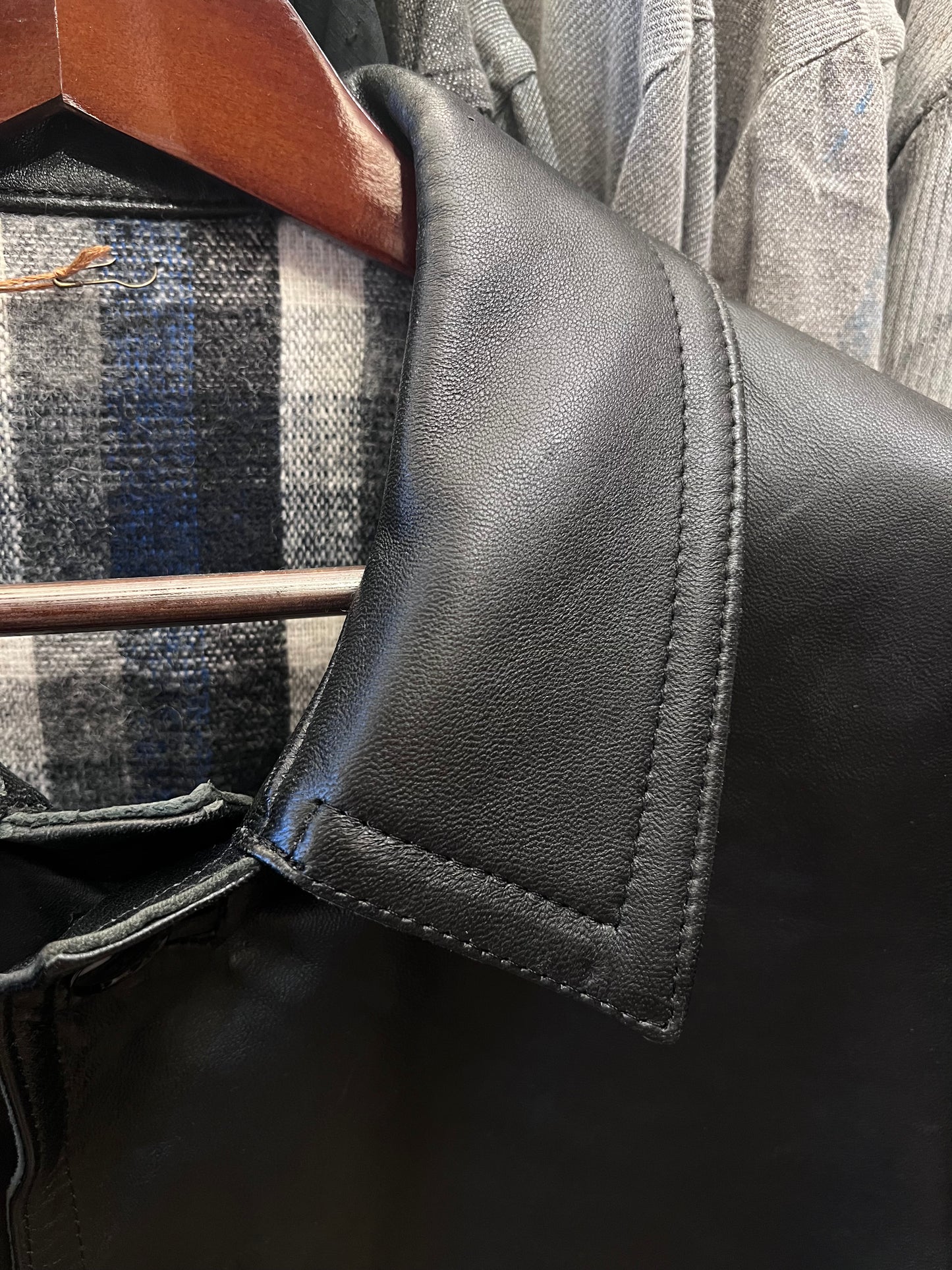 1970's French EDF Leather Jacket - Black