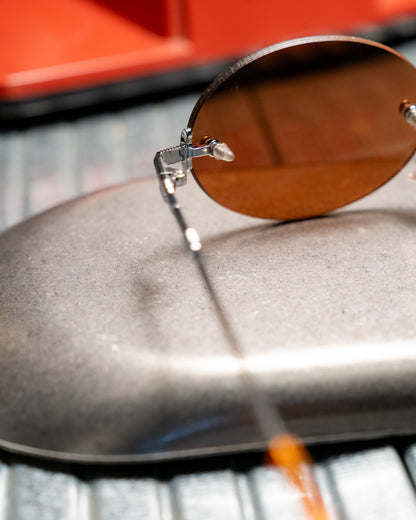 1990s Romaine Rimless Oval Copper Lens Sunglasses
