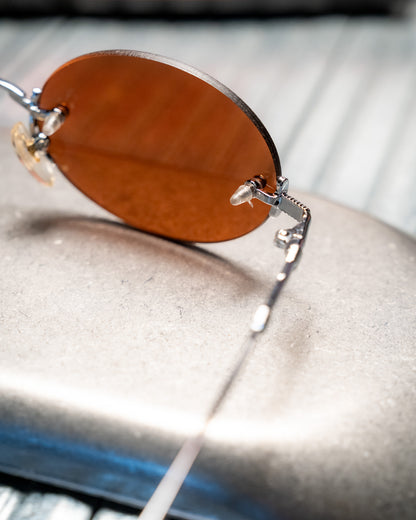 1990s Romaine Rimless Oval Copper Lens Sunglasses