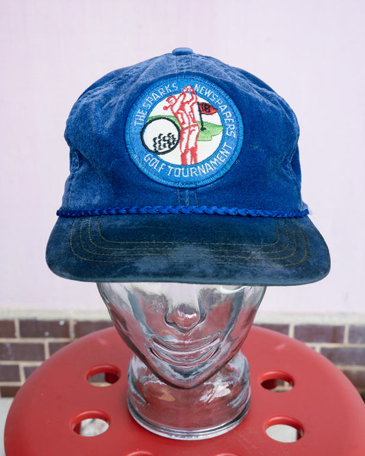 1970s-80s The Sparks Newspapers Golf Tournament Velvet Strapback Cap