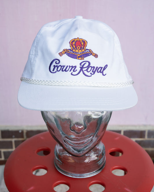 1990s Crown Royal Whiskey Embroidered Rope Strapback Cap
