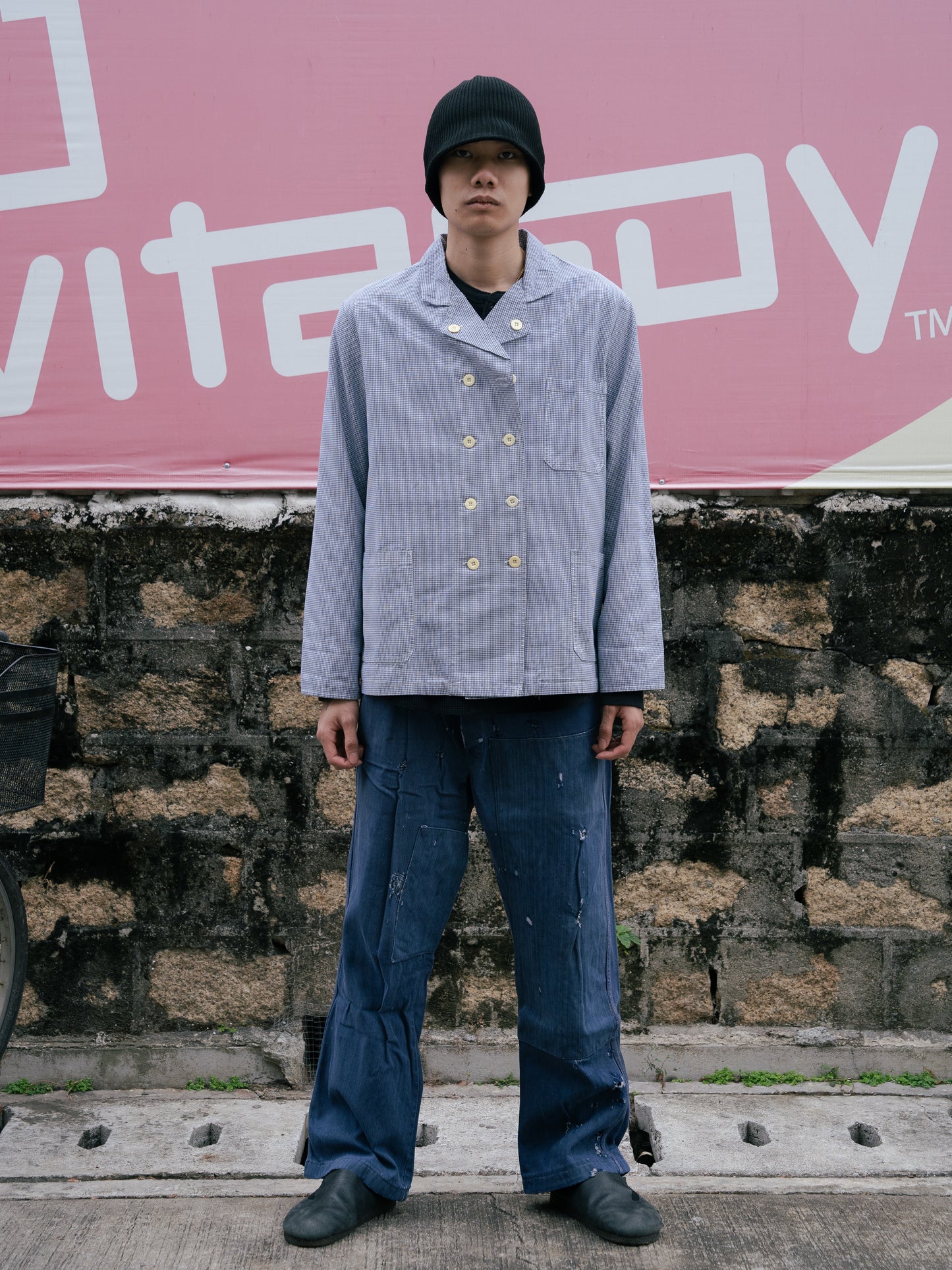 1970s “TB DIFFUSION” Houndstooth Butcher Work Jacket