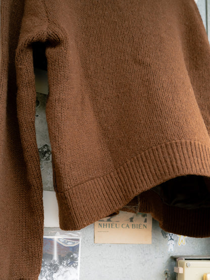 1960-70s Suede Wool Mix Cardigan