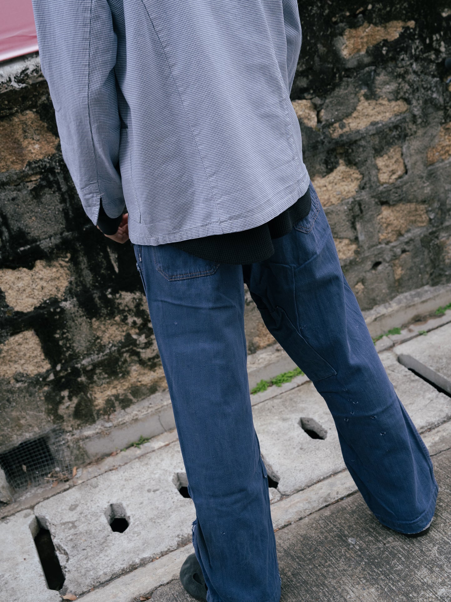 1970s “TB DIFFUSION” Houndstooth Butcher Work Jacket