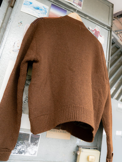 1960-70s Suede Wool Mix Cardigan