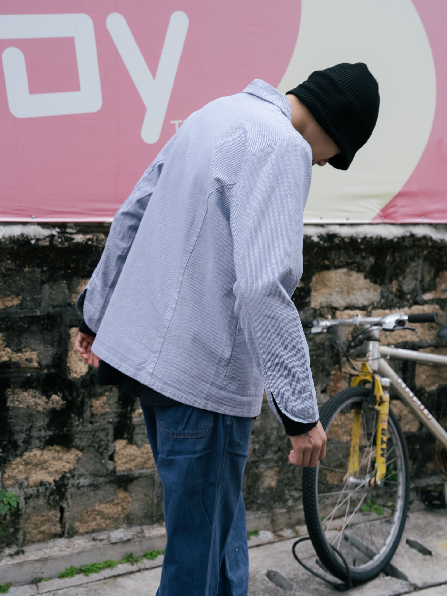 1970s “TB DIFFUSION” Houndstooth Butcher Work Jacket