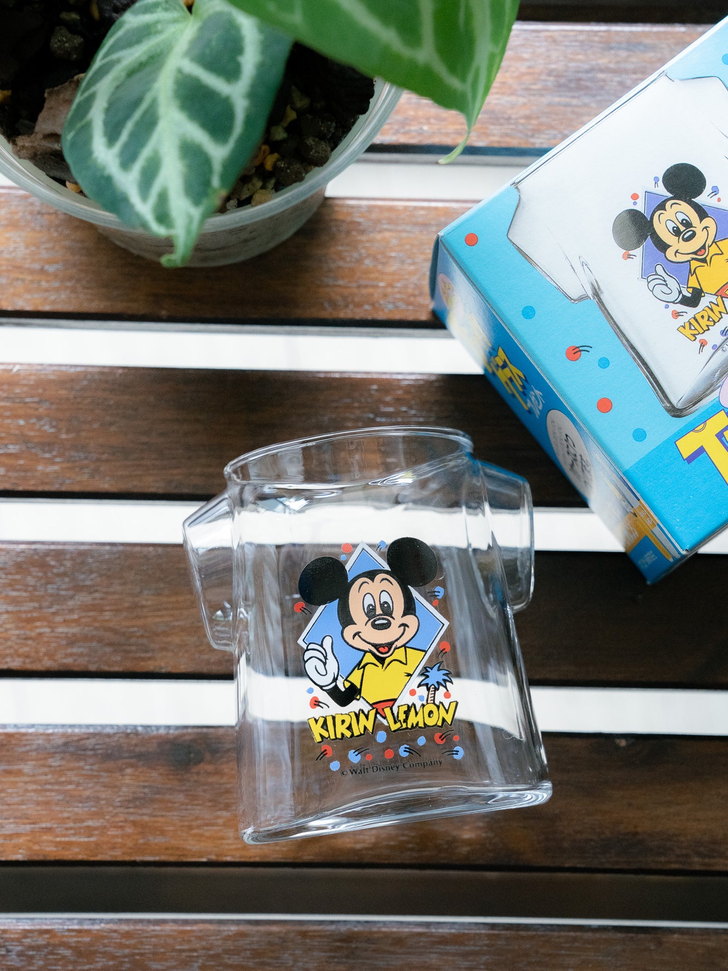 1980s KIRIN LEMON x DISNEY Mickey Mouse T-Shirt Glass Cup