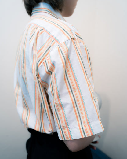 “P.Ress”條紋短袖襯衫