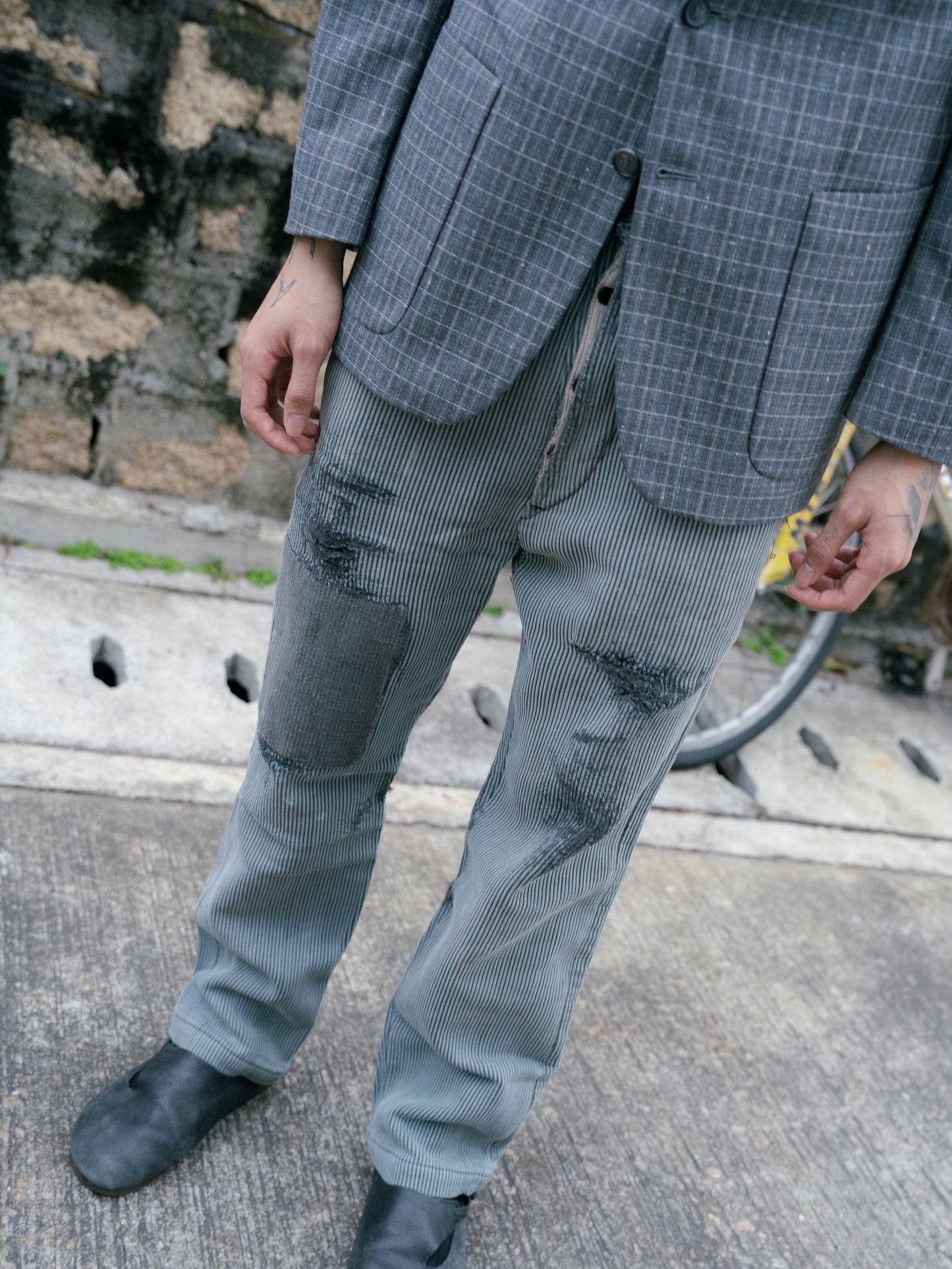 1950s French Cotton Piqué Work Pants