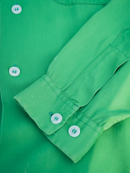 1950s "FLAMINGO SPORTSWEAR" Rayon Gabardine Loop Collar Shirt