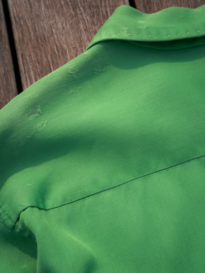 1950s "FLAMINGO SPORTSWEAR" Rayon Gabardine Loop Collar Shirt