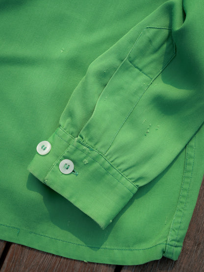 1950s "FLAMINGO SPORTSWEAR" Rayon Gabardine Loop Collar Shirt