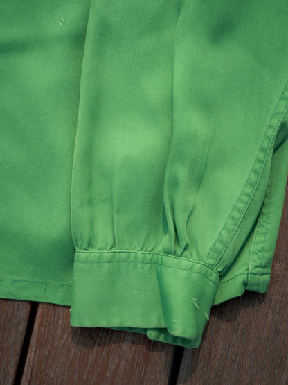 1950s "FLAMINGO SPORTSWEAR" Rayon Gabardine Loop Collar Shirt
