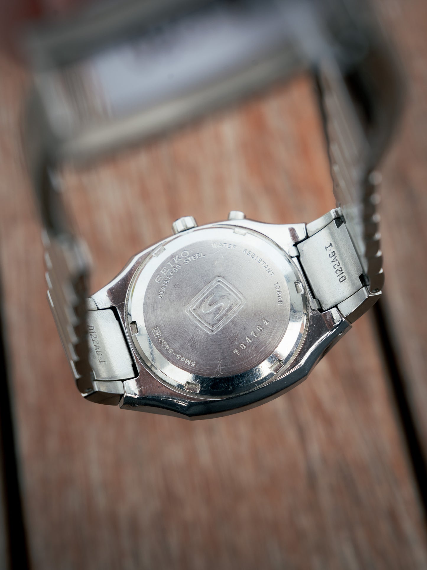 1997 SEIKO Kinetic GMT Square 5M45-5A00 Watch