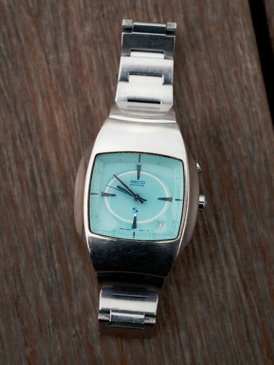 1997 SEIKO Kinetic GMT Square 5M45-5A00 Watch