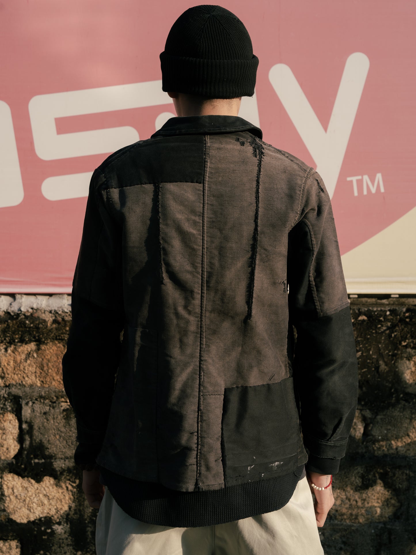 1930-40s French Black Moleskin Work Jacket