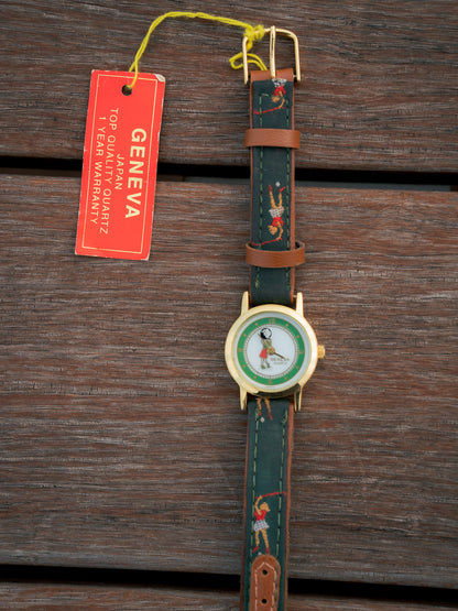 1990s "GENEVA QUARTZ" Golfball Girl Watch - NOS