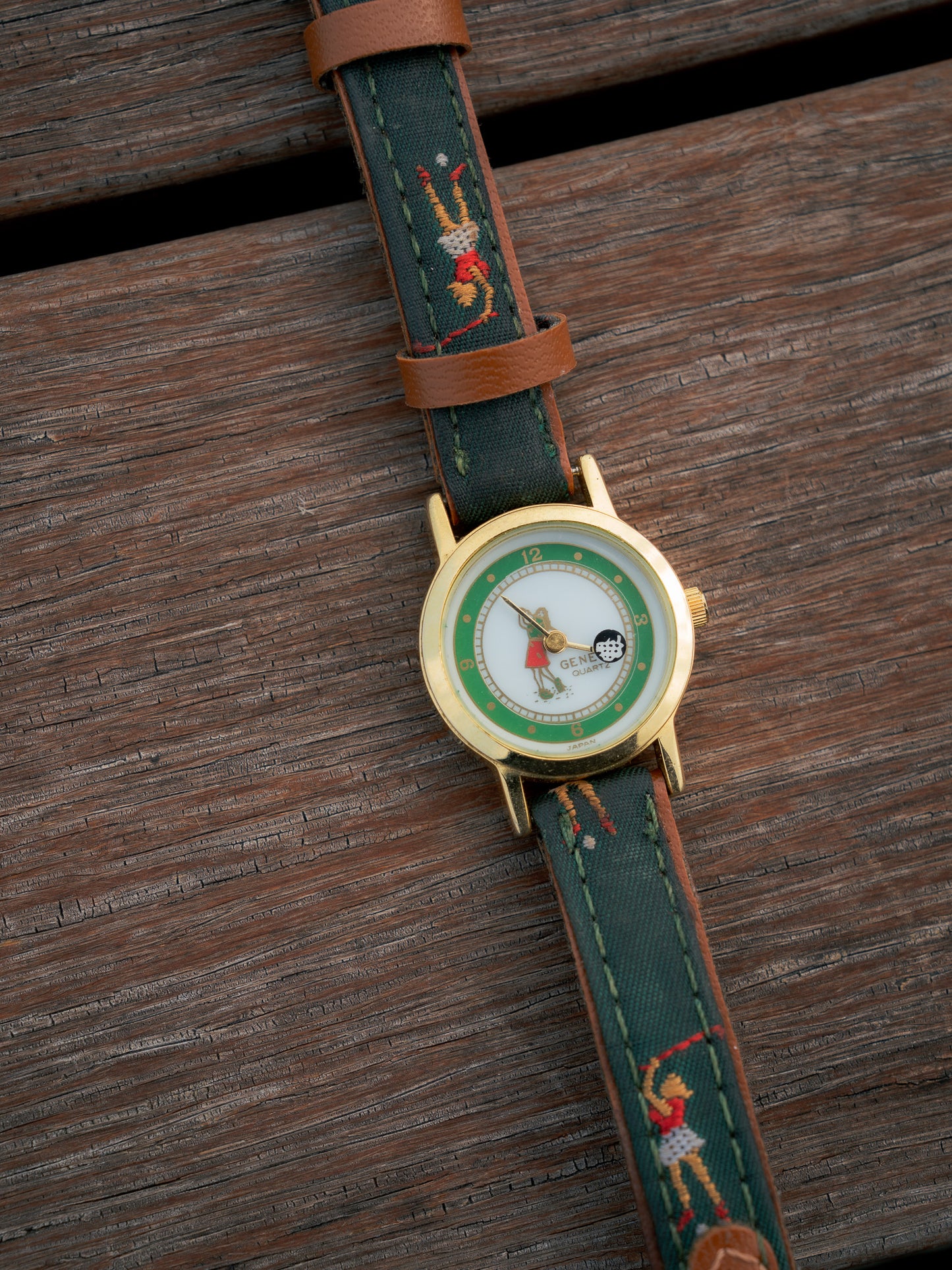 1990s "GENEVA QUARTZ" Golfball Girl Watch - NOS
