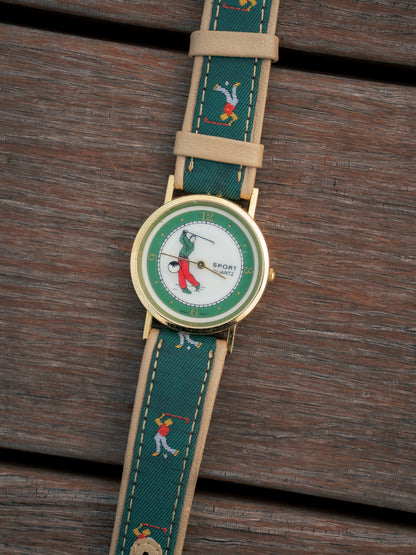 1980-90s "SPORT QUARTZ" Golf Animated Watch